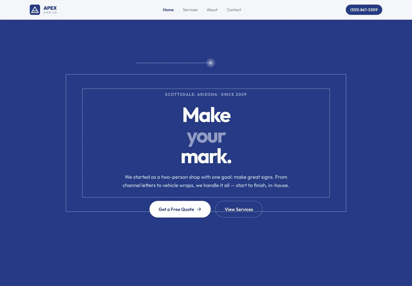 Apex Sign Co landing page